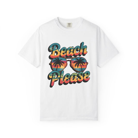 Beach Please T-Shirt — Retro Palm Sunglasses Summer Tee