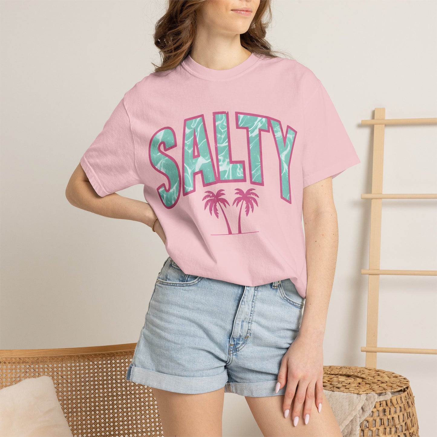 Salty Palm Beach T-Shirt — Retro Tropical Graphic Tee