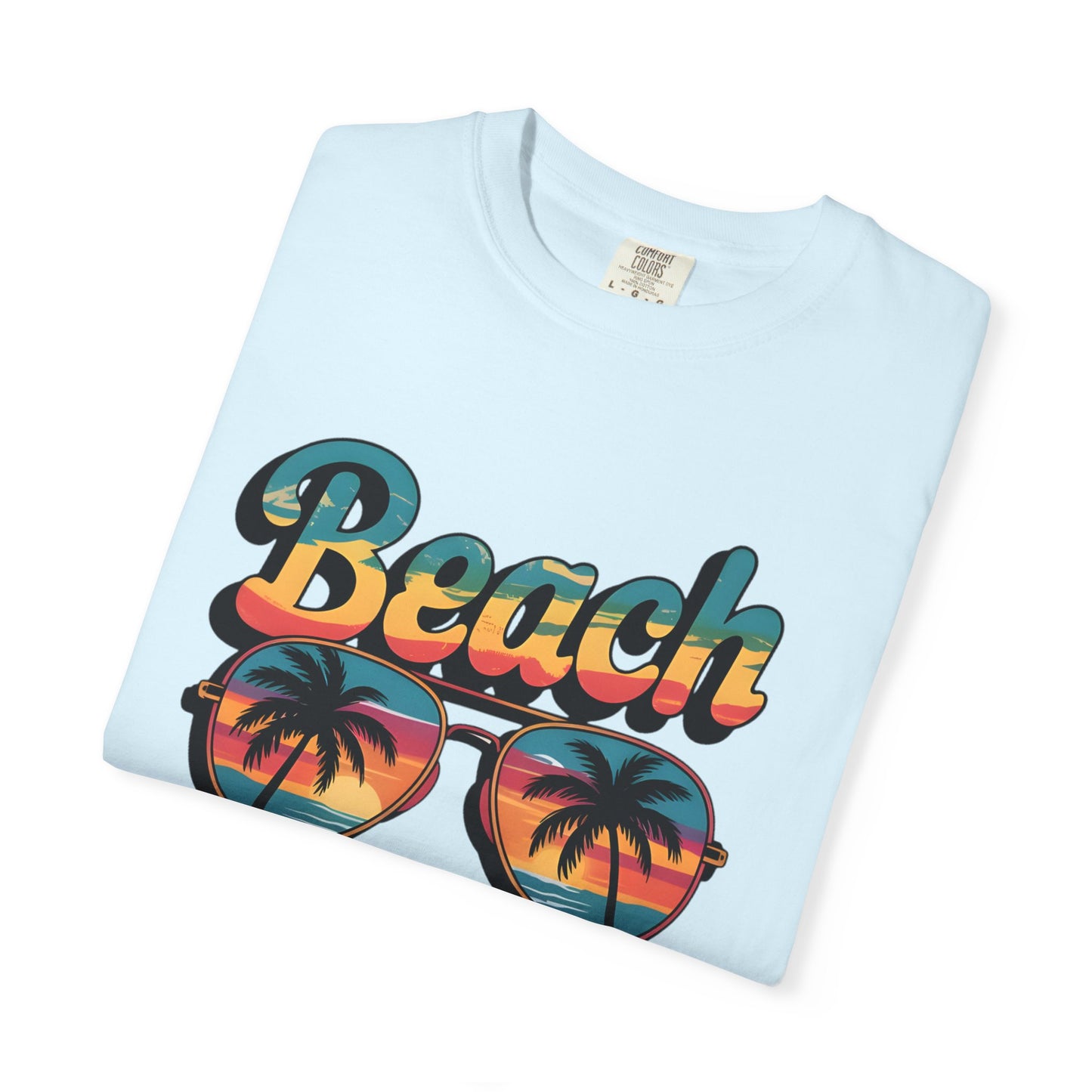 Beach Please T-Shirt — Retro Palm Sunglasses Summer Tee