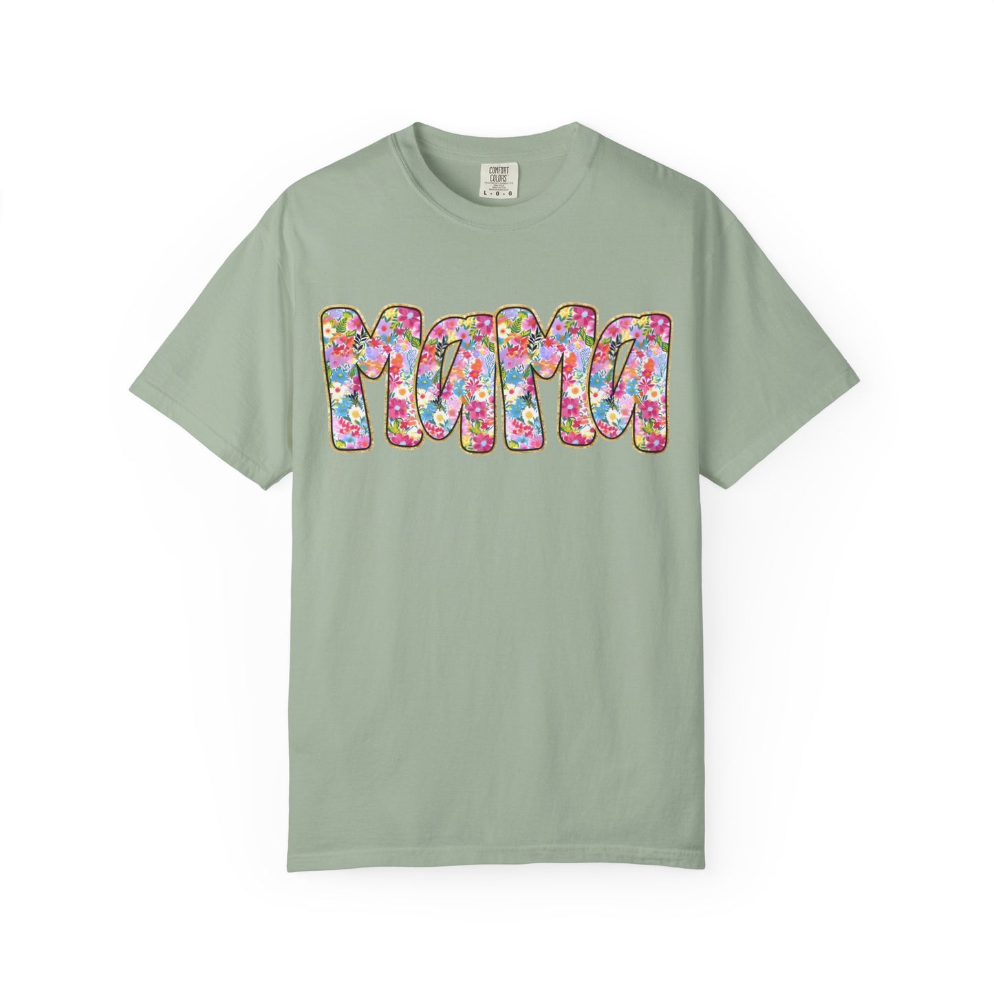 Mama Floral T-Shirt — Colorful Retro Bubble Letters Mother’s Day Tee