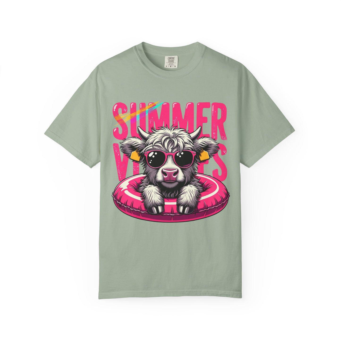 T-Shirt — "Summer Vibes" Cow with Sunglasses Graphic