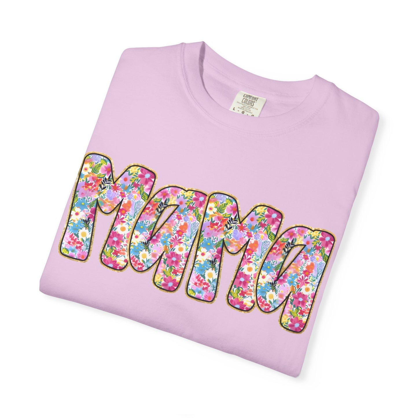 Mama Floral T-Shirt — Colorful Retro Bubble Letters Mother’s Day Tee
