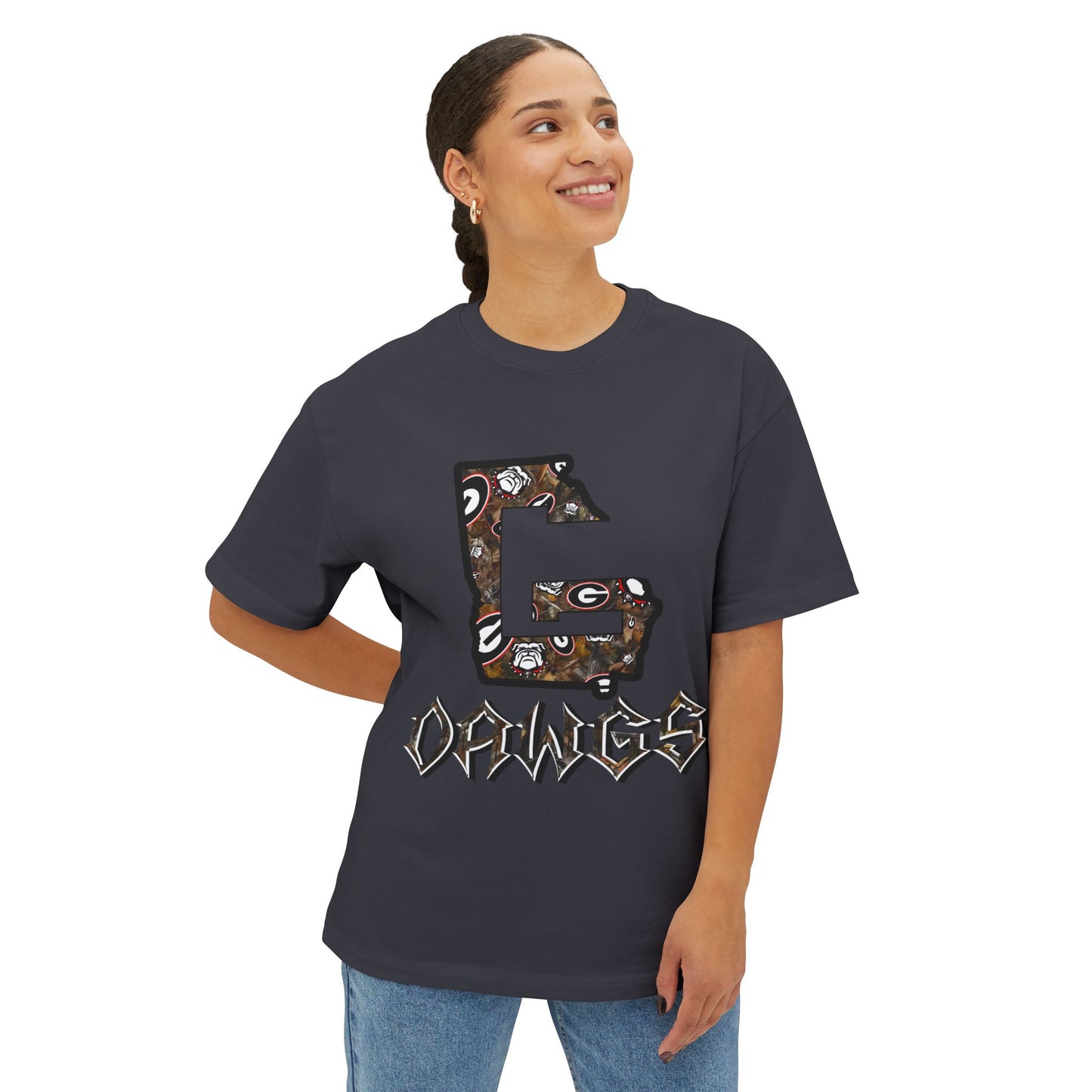 Georgia Dawgs Graphic Tee — State G Letter Football Design