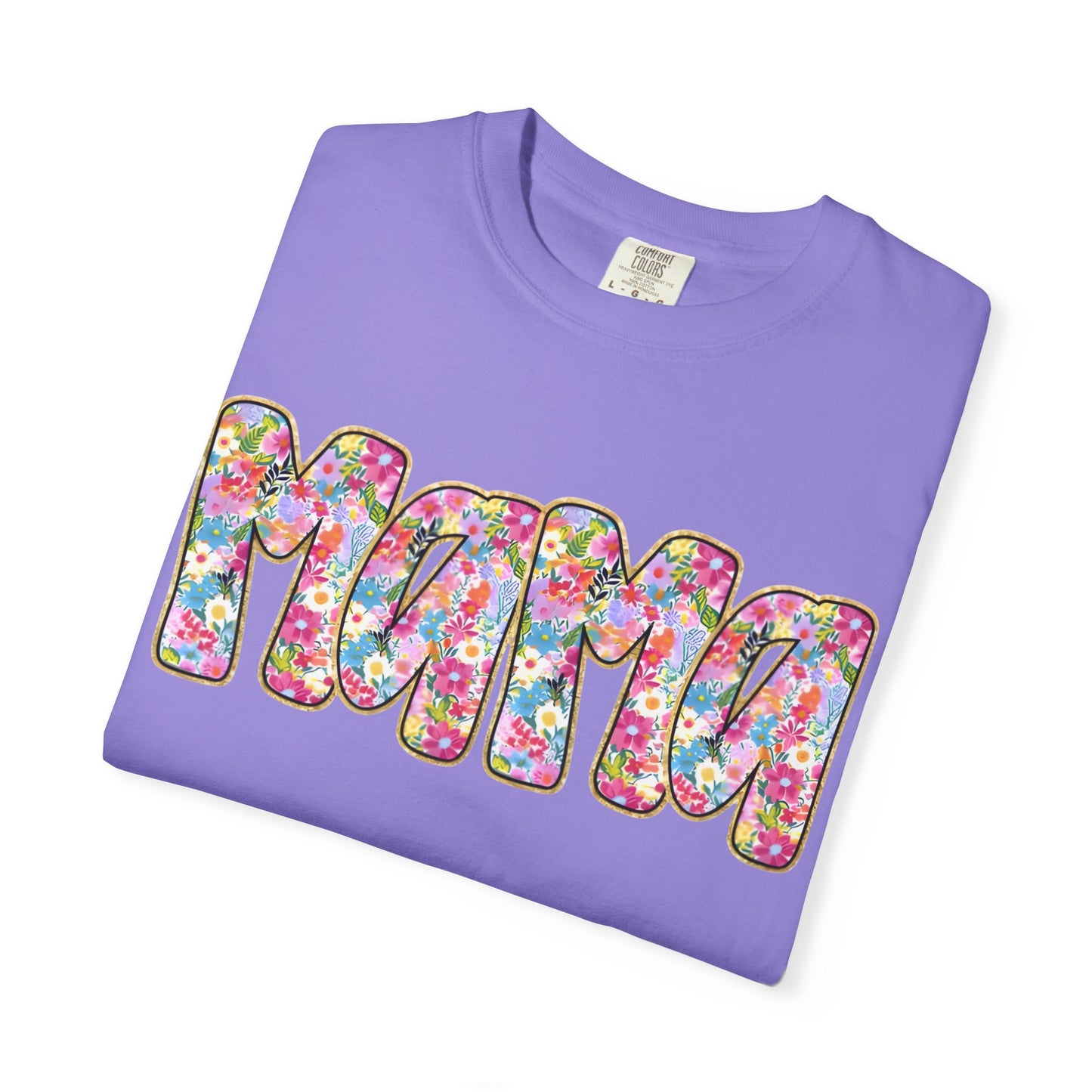 Mama Floral T-Shirt — Colorful Retro Bubble Letters Mother’s Day Tee