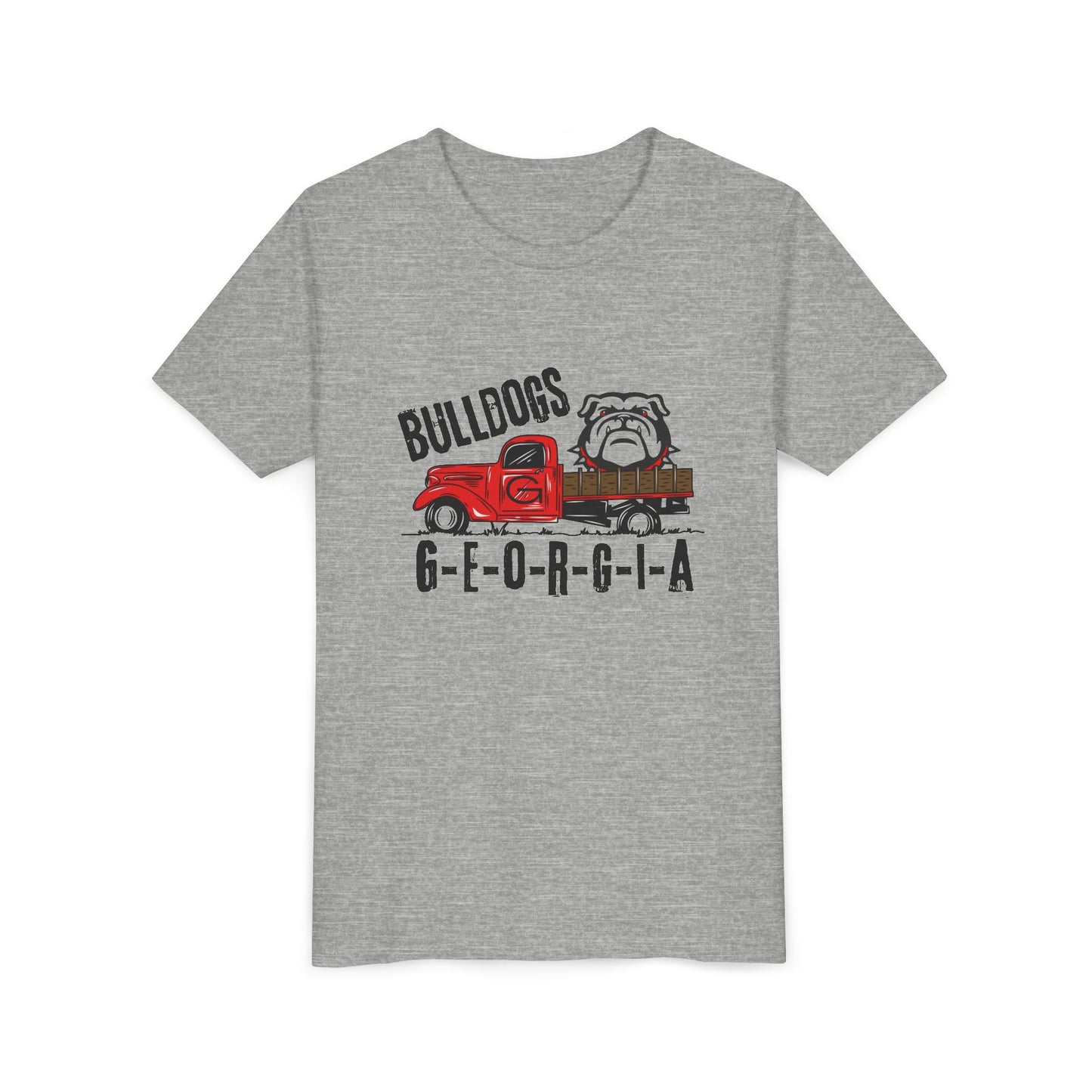 Georgia Bulldogs Youth Tee – Red Truck & Bulldog Graphic