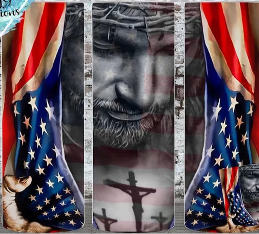 Jesus with American Flag 20 oz. Tumbler