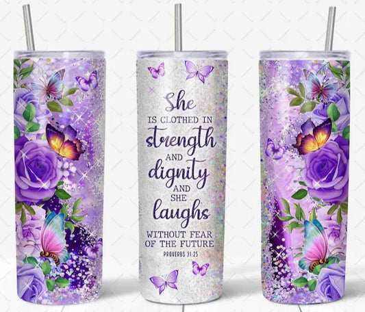 Clothed in Strength Proverbs 31:25 20 oz. Tumbler