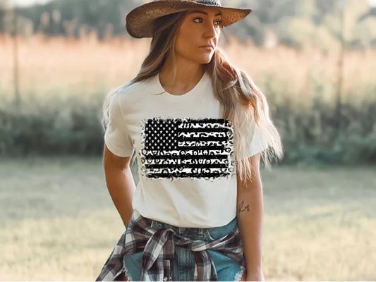 American Flag Cheetah Print Shirt