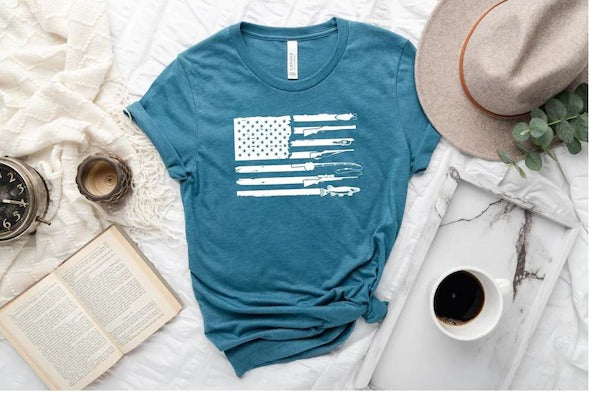 American Flag Hunting and Fishing Shirt