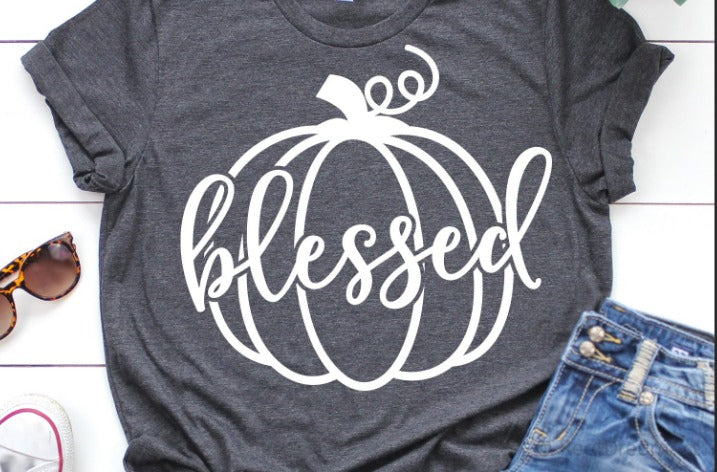 Blessed Pumpkin White Print