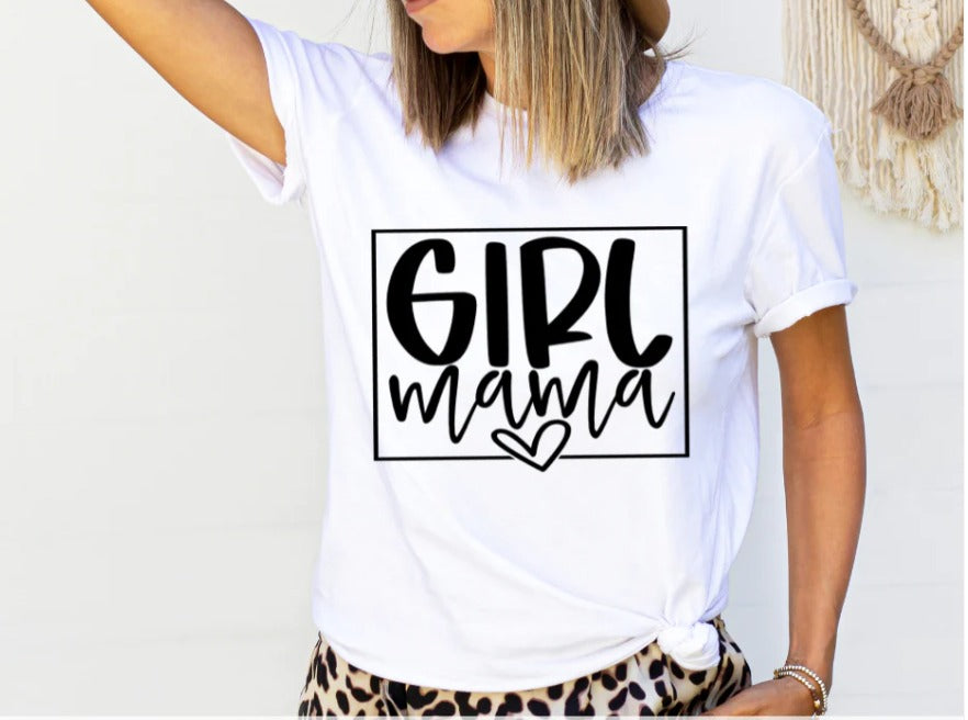 Girl Mama Black Print with Heart