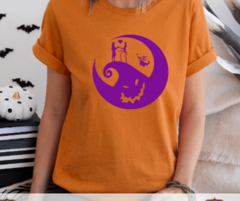 Jack and Sally Halloween Purple Print