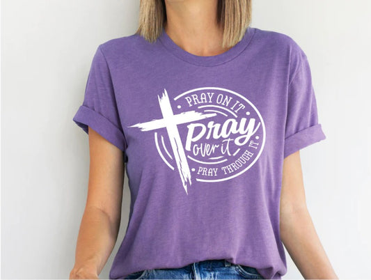 Pray Over It White Print