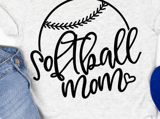 Softball Mom Shirt**WHITE PRINT**