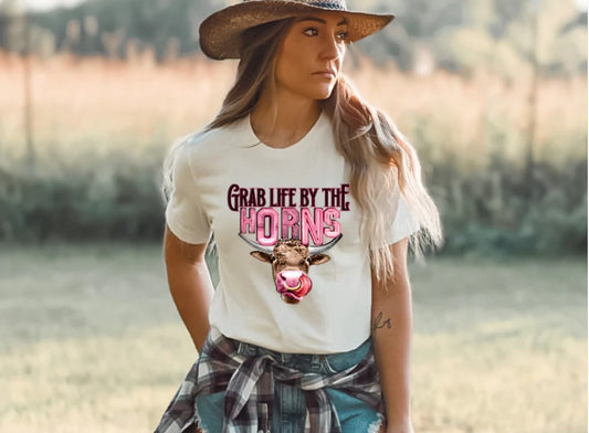 Grab Life by the Horns with Cow Print