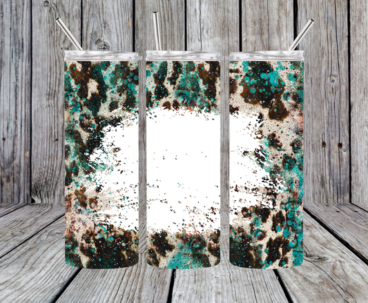 Turquoise Cowhide 20 oz. Tumbler