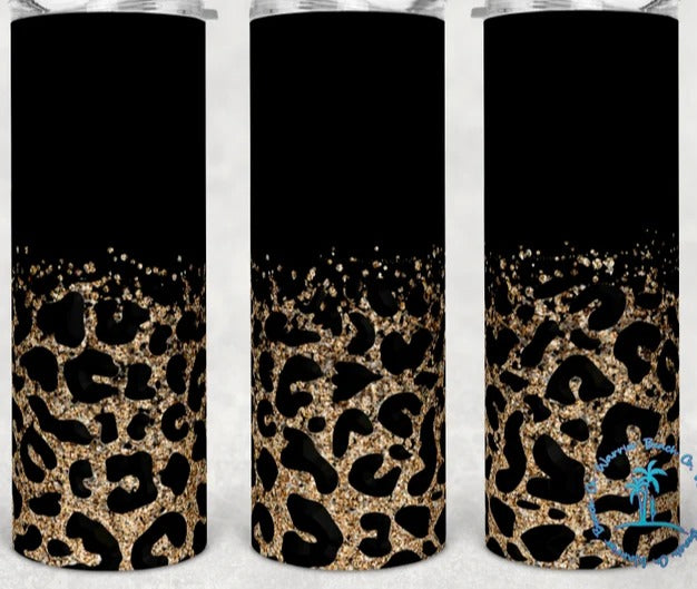 Black and Cheetah 20 oz. Tumbler