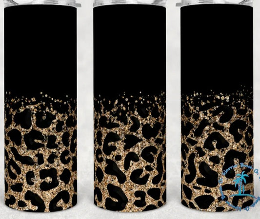 Black and Cheetah 20 oz. Tumbler