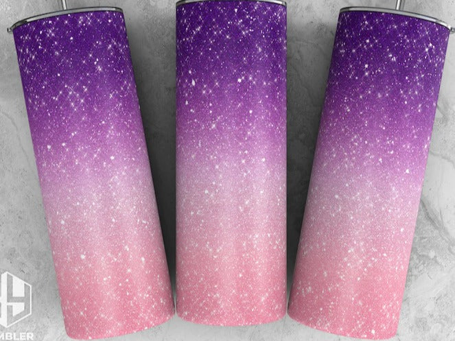 Pink and Purple Ombre Glitter 20 oz. Tumbler