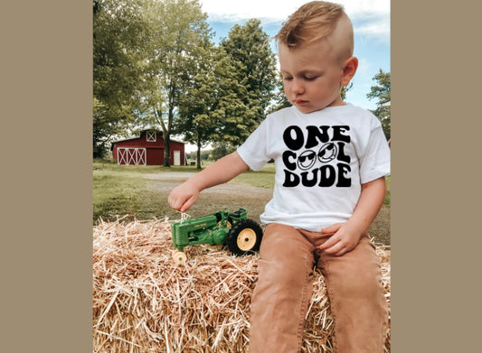One Cool Dude Kids Shirt with Smiley Faces